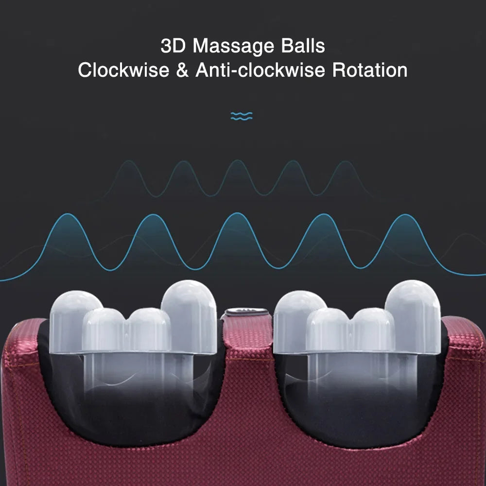 Foot Massager with Heat – 12 Kneading Nodes, Dual Rotation, 3 Intensities, 15-Minute Timer