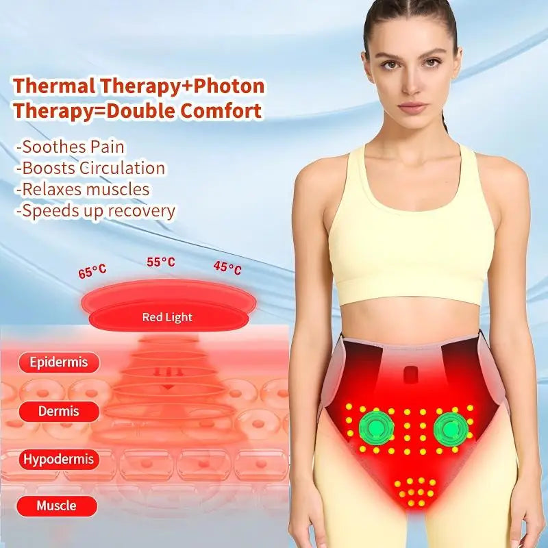 Women’s Heated Briefs with Red Light Therapy – Period Heating Underwear, 3 Heat Settings & Lower Abdomen Comfort