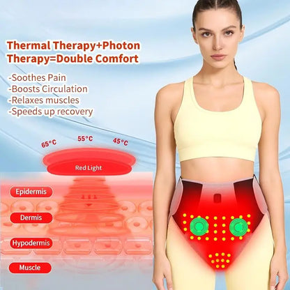 Women’s Heated Briefs with Red Light Therapy – Period Heating Underwear, 3 Heat Settings & Lower Abdomen Comfort