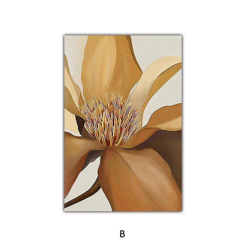 Modern Botanical Canvas Prints - Large Abstract Floral Art for Home Decor
