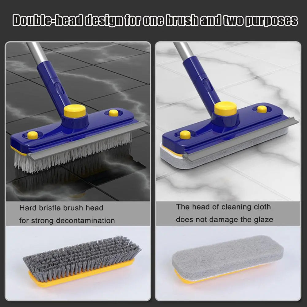Dual-Action V-Shaped Floor Cleaner with Extended Handle