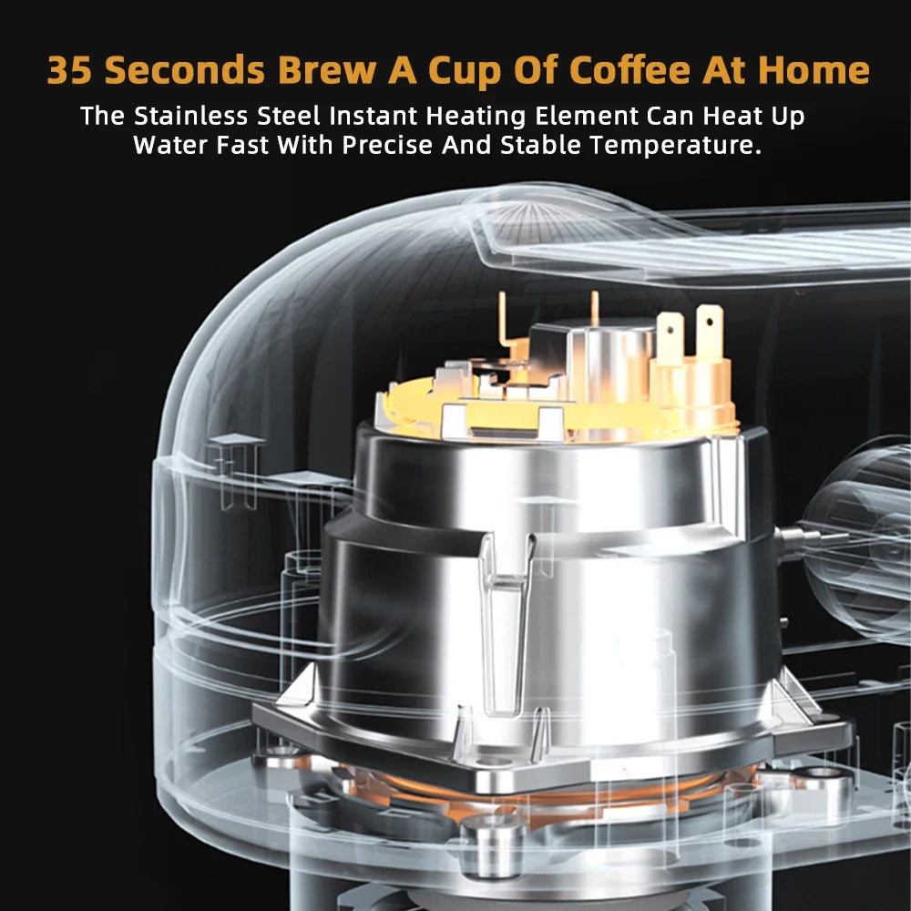 Espresso Maker with 20 Bars Pressure, Steam Frother, 1.1L Tank
