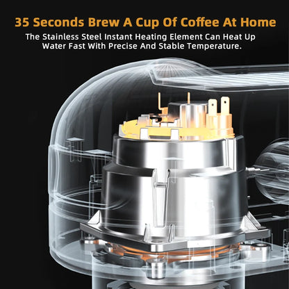 Espresso Maker with 20 Bars Pressure, Steam Frother, 1.1L Tank