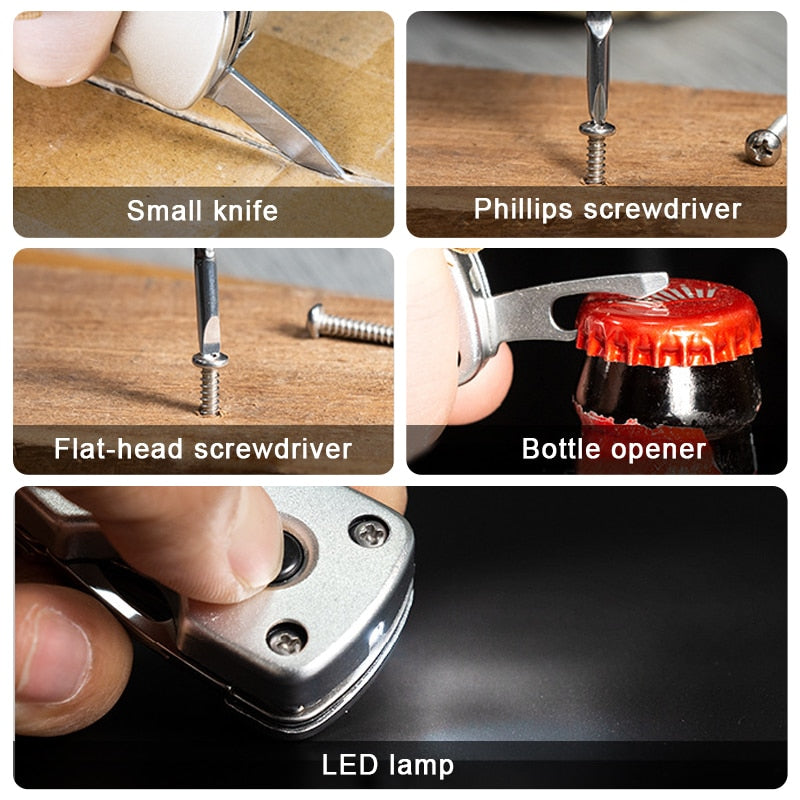 6-in-1 Multi-Function Stainless Steel Keychain Tool