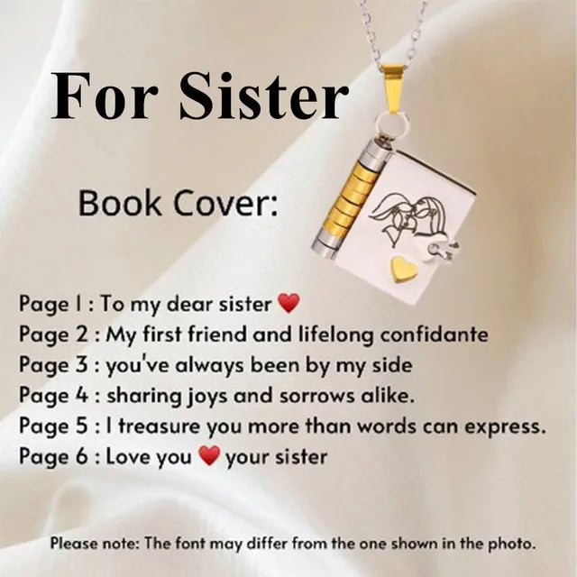 Memory Book Pendant Necklace – Meaningful Jewelry with Affectionate Message