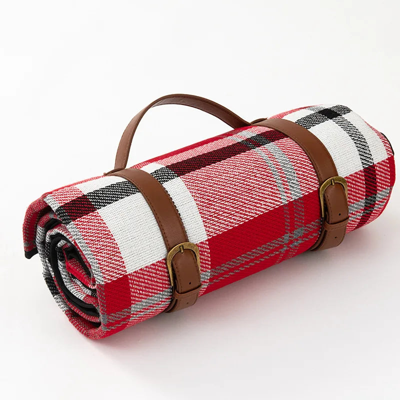 Waterproof Picnic Blanket with Carry Strap – Foldable NovaPlaid Design