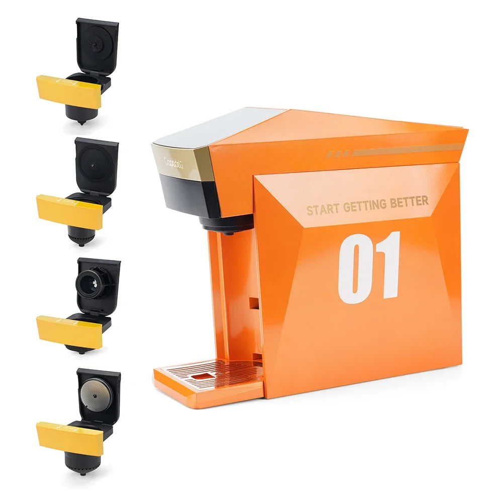 Multi-Function Coffee Maker for Nespresso, K-Cup & Dolce Gusto - 19-Bar Espresso with Hot Water Option