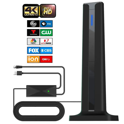 High-Definition Indoor TV Antenna with 120-Mile Range & Amplifier