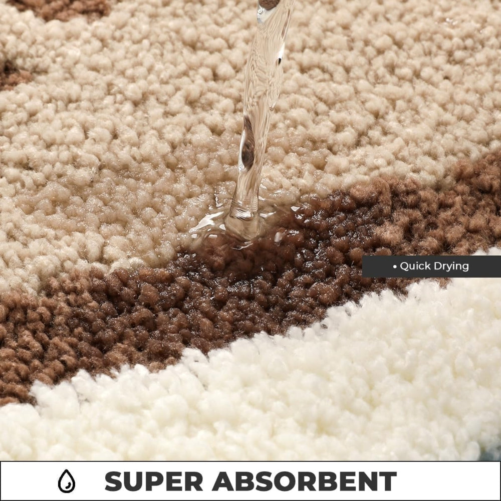 Ocean Breeze Bath Mat with Footprint Design
