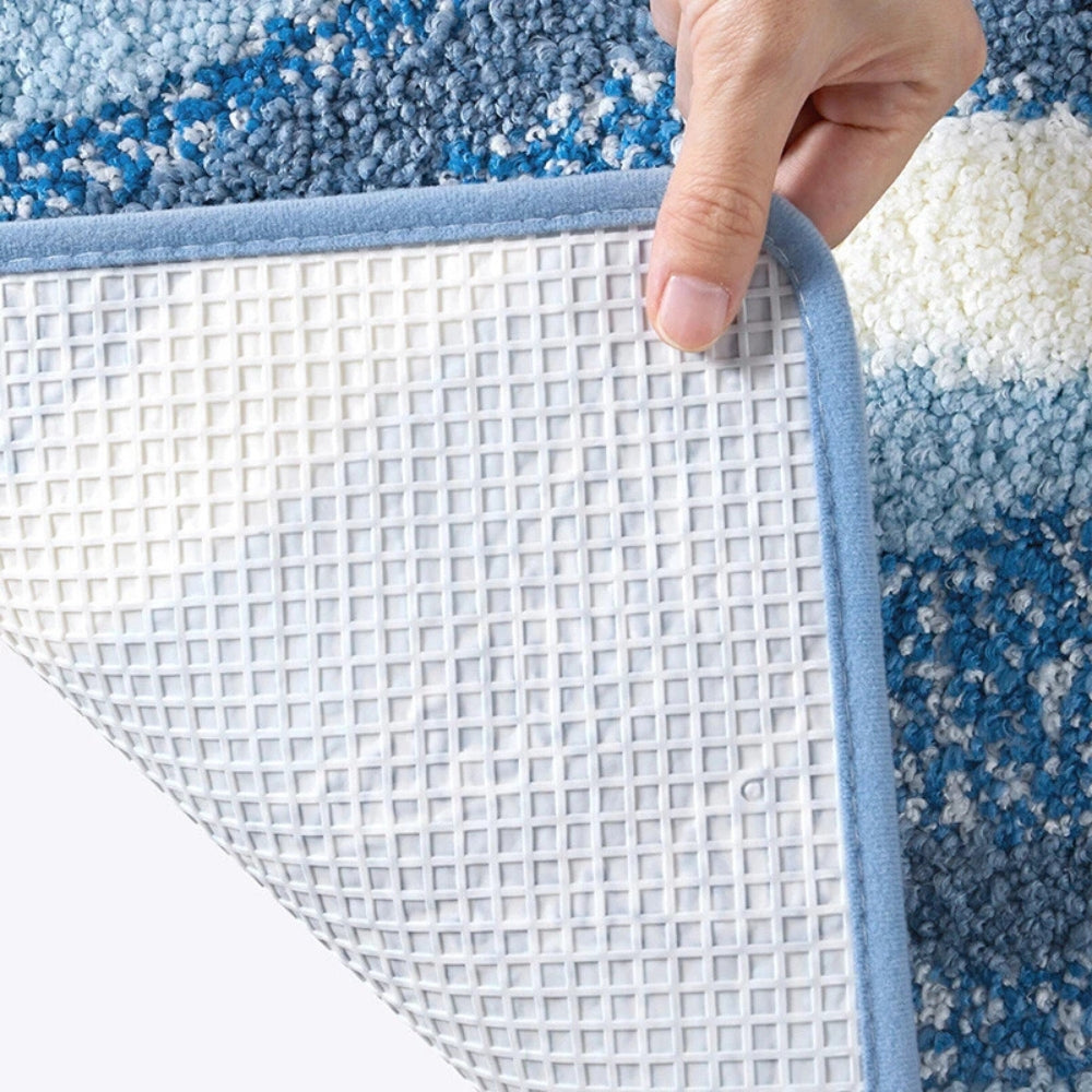 Ocean Breeze Bath Mat with Footprint Design