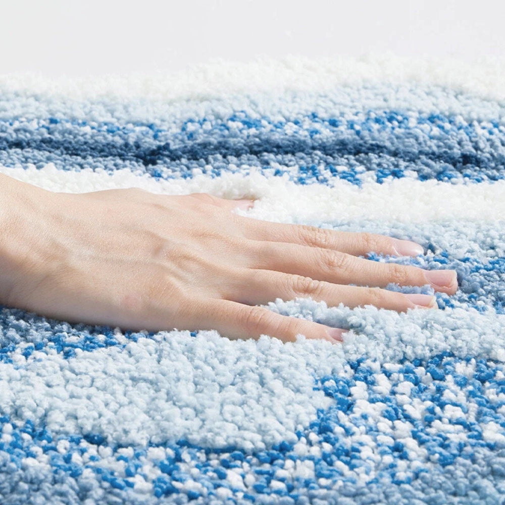 Ocean Breeze Bath Mat with Footprint Design