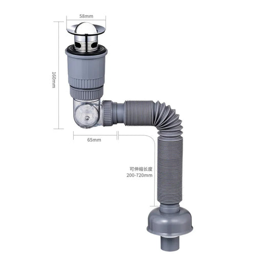Universal Overflow Drain Kit with 360-Degree Flexibility
