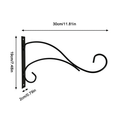 Heavy-Duty Metal Wall Hooks for Plant Hanging | Black Coated | Ideal for Lanterns & Baskets