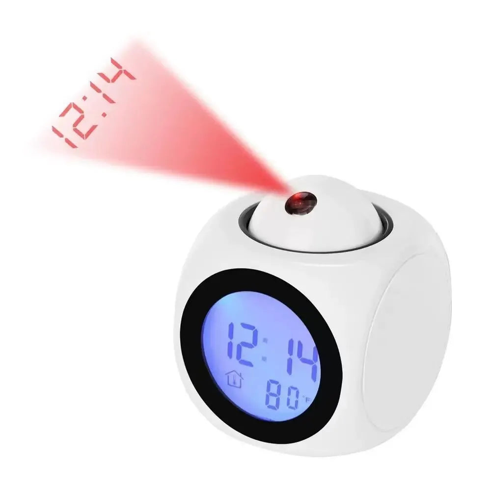 LED Display Alarm Clock with Dual Alarms and Temperature Projection