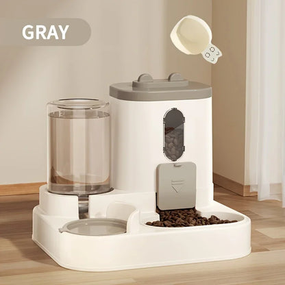 Automatic Food and Water Dispenser for Pets – 2-in-1 System with Stainless Steel Bowls and Non-Slip Feet – Suitable for Cats and Small Dogs