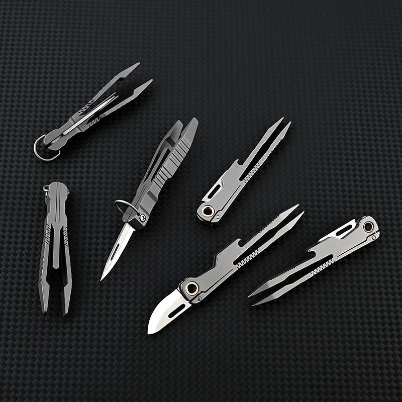 Multifunctional Titanium Tweezer Knife for All-Day Use