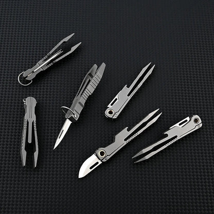Multifunctional Titanium Tweezer Knife for All-Day Use