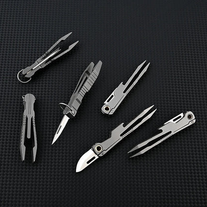 Multifunctional Titanium Knife Tool with All-Day Tweezer