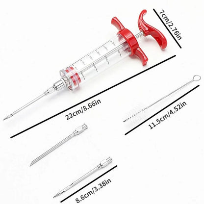 Marinade Injector for Deep Flavor & Juicy Meat | Stainless Steel Needles | 60 ml Capacity