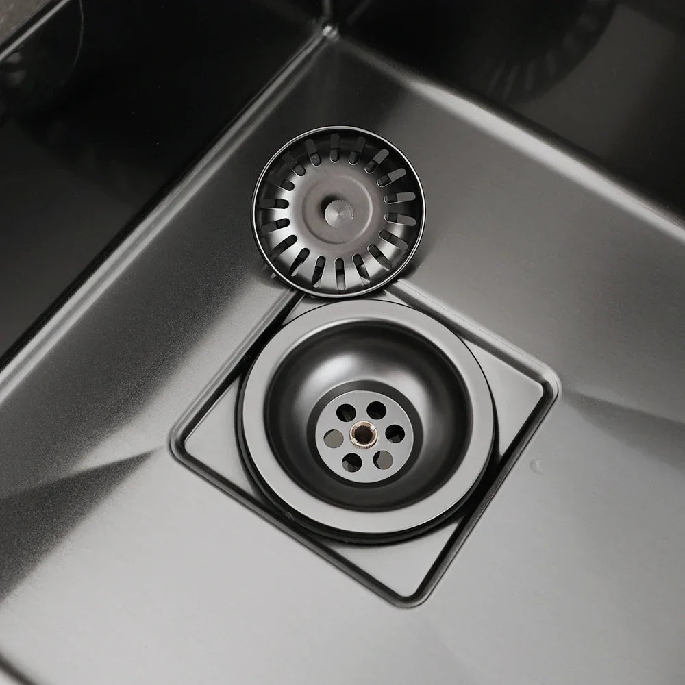 Stainless Steel Sink Strainer with Odor Filter – Pop-Up Stopper & Blockage Prevention Basket