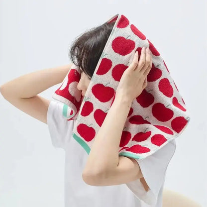 Cotton Towel with Apple Design