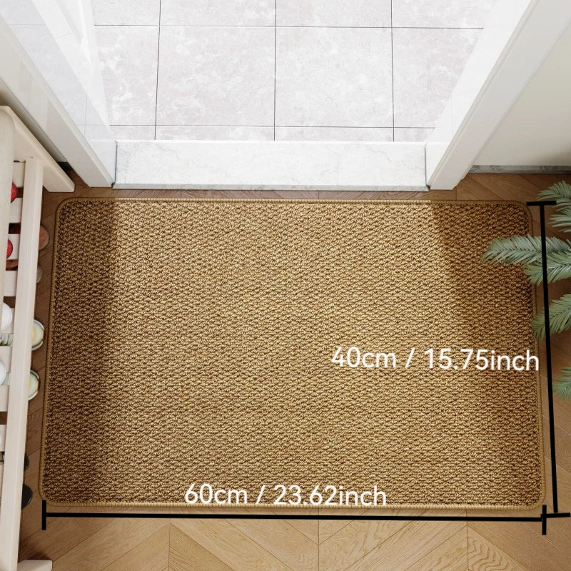Non-Slip Entry Rug - Durable Faux Jute Outdoor Doormat for Front Door