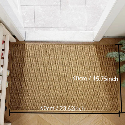 Non-Slip Entry Rug - Durable Faux Jute Outdoor Doormat for Front Door