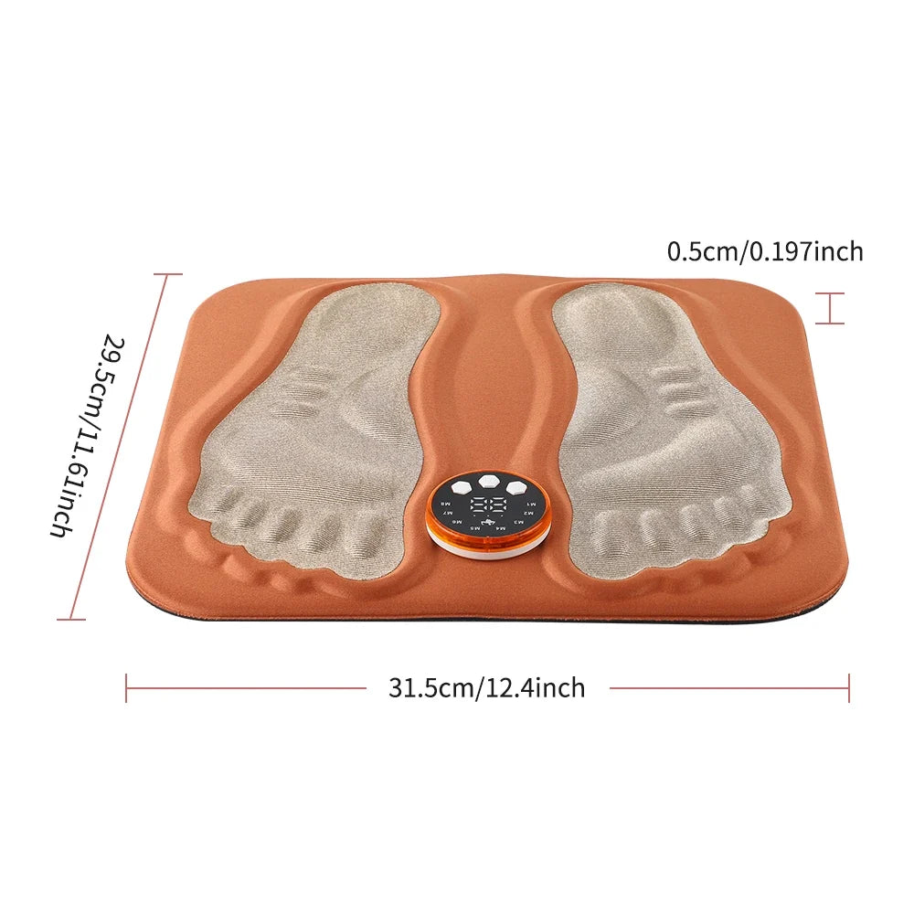 Rechargeable Foot Massage Mat with Remote Control - 8 Modes, 29 Intensities & Electrode Pads