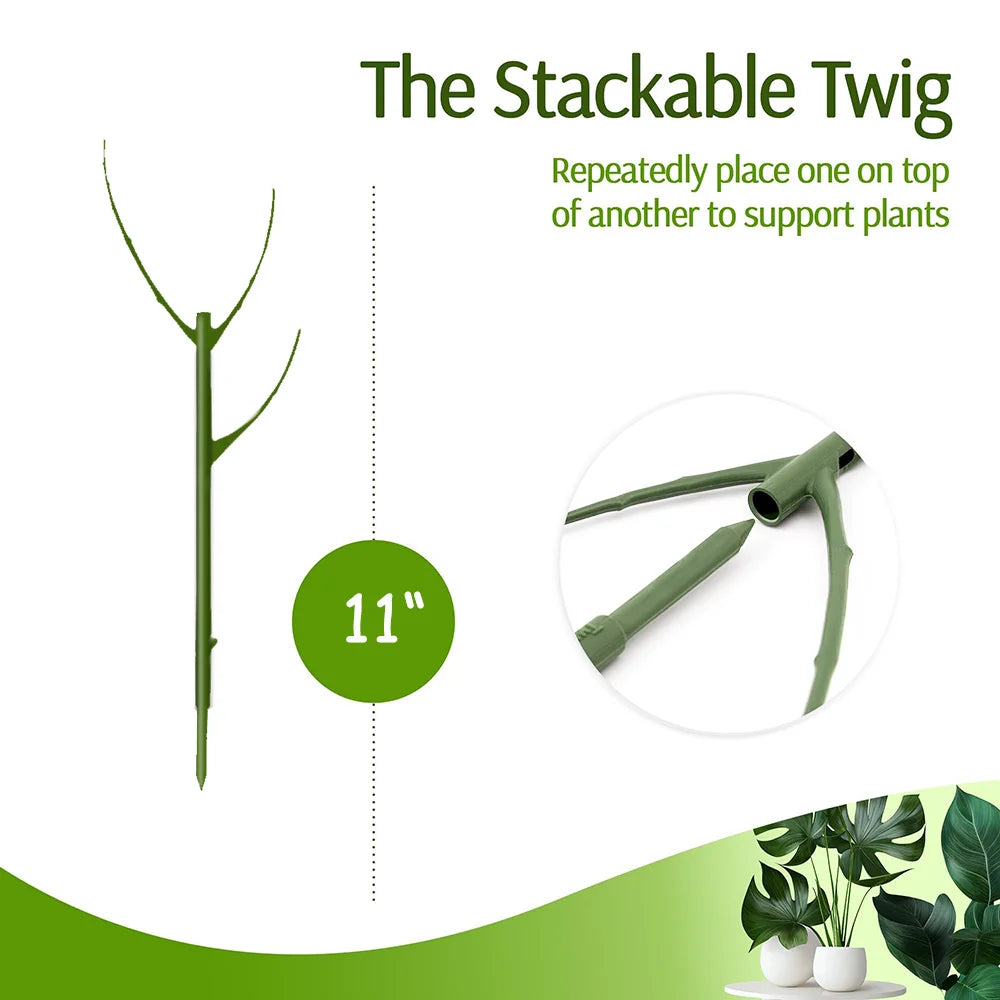 Stackable Natural Plant Supports for Indoor & Outdoor Use - Set of 3