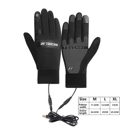 Heated Gloves with USB – Waterproof, Touchscreen-Compatible for Winter Sports and Outdoor Activities