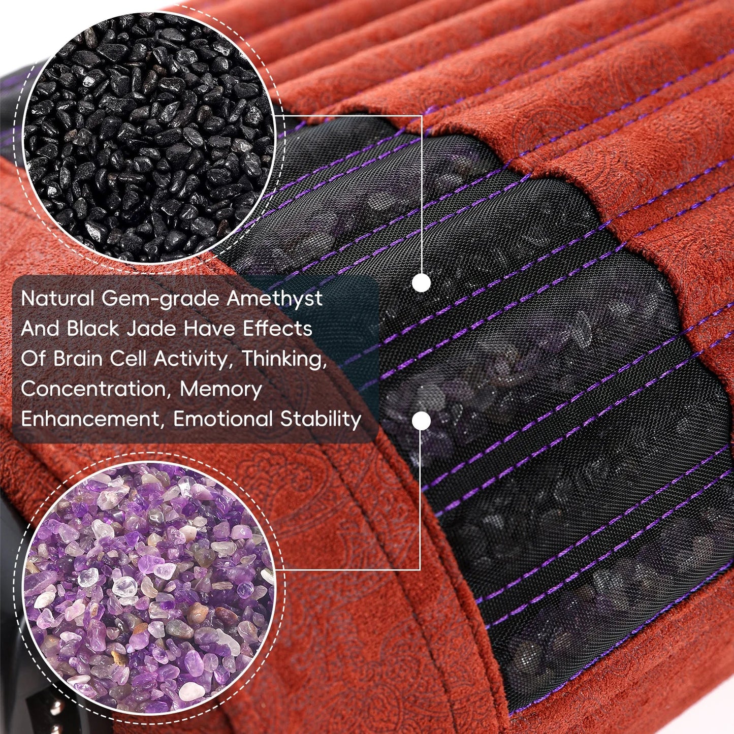 Infrared Heating Cushion for Neck and Shoulders with Amethyst & Jade, 85–159°F, 3–64Hz & Timer