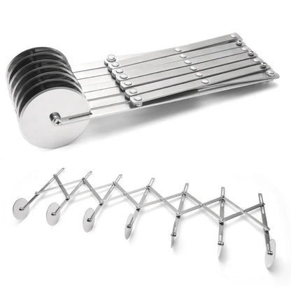 Dough Cutter | Adjustable Stainless Steel | 3-7 Wheels | For Pizza, Brownies & Pastries