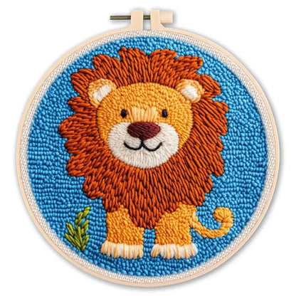 Animal-Themed Punch Needle Kit | DIY Starter Set with Yarn & Hoop | Beginner Embroidery Set