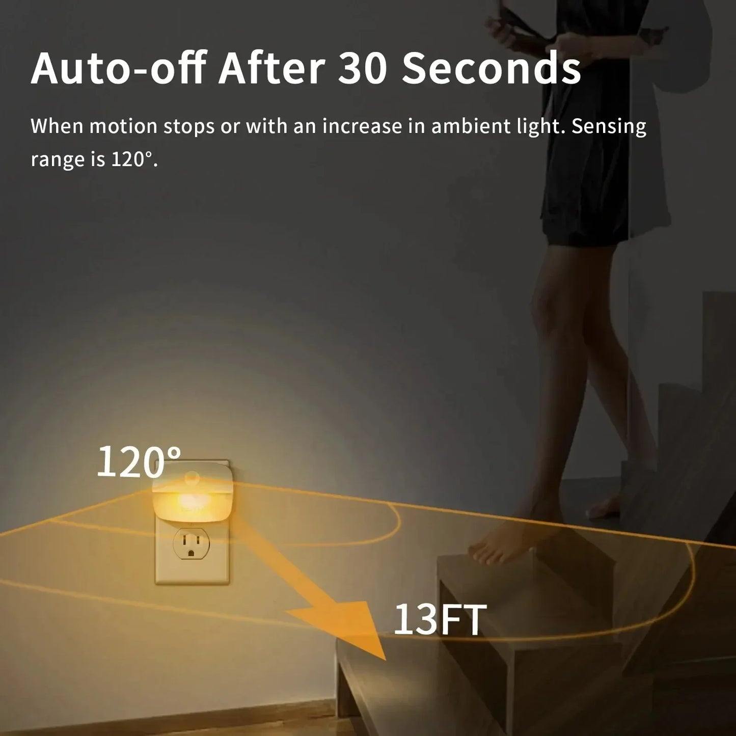 LED Night Light with Motion & Twilight Sensor | Dimmable & Energy Efficient | Warm/Cool White