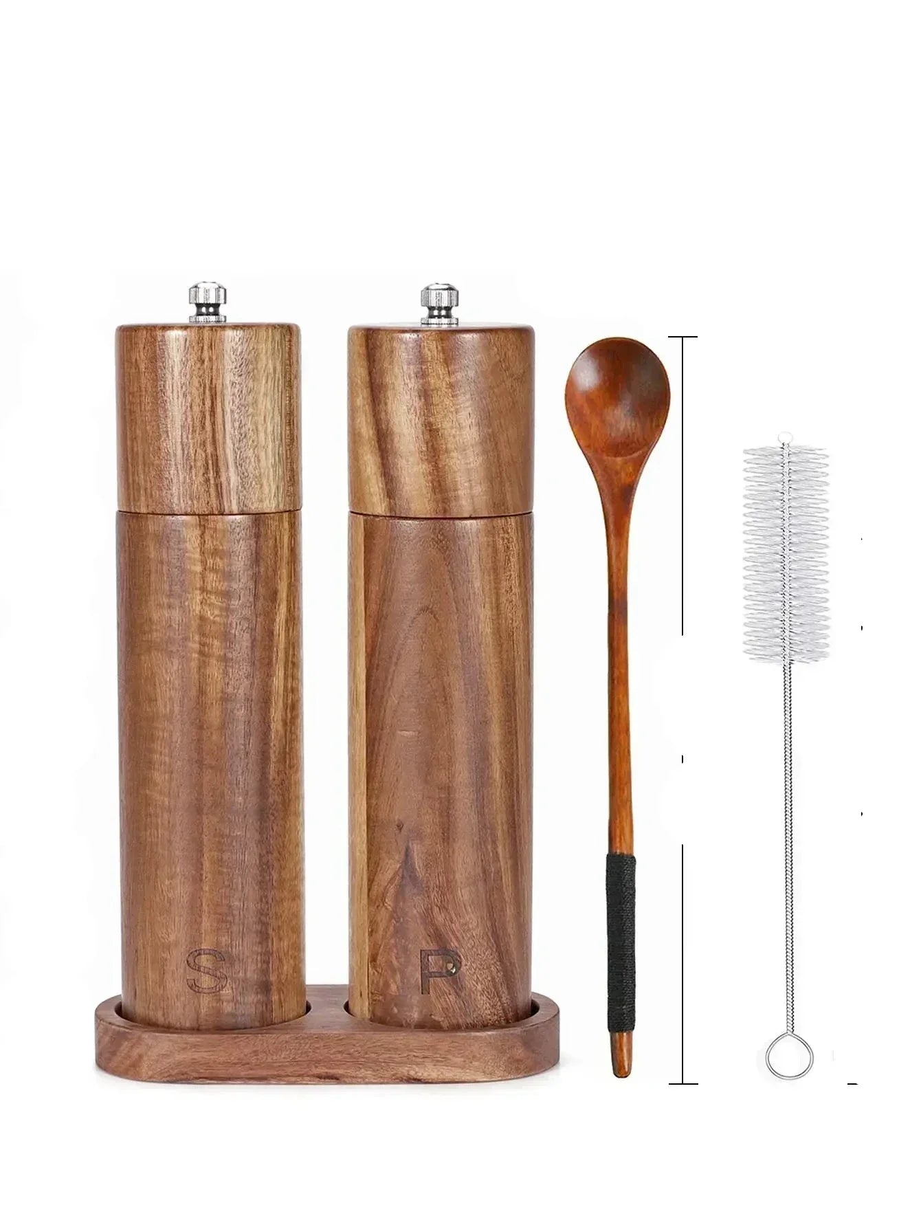 Elegant Wood Salt and Pepper Mill Set