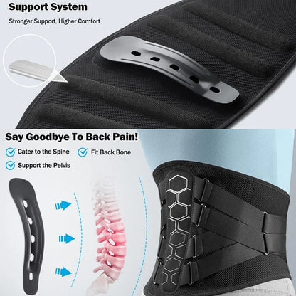 Adjustable Compression Back Brace for Lumbar Support | Breathable Belt for Lifting and Work