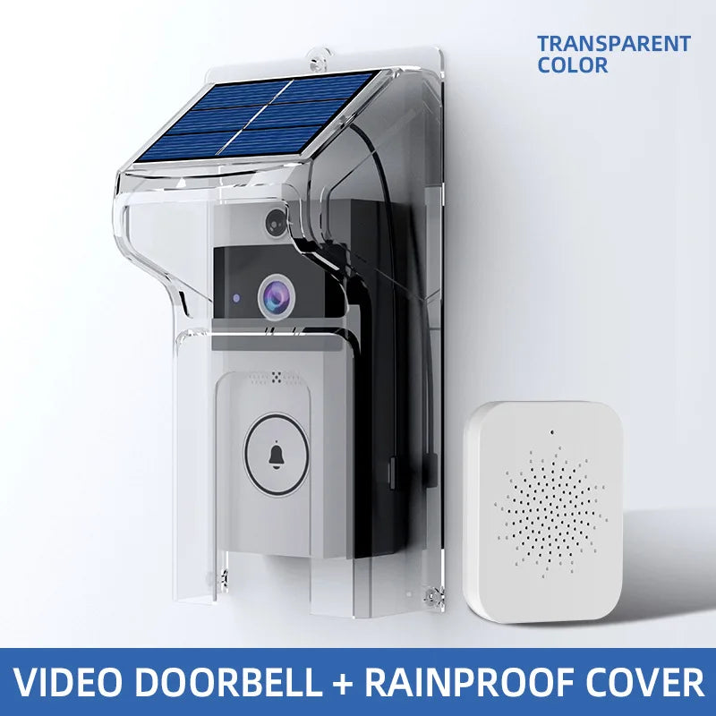 Wireless Solar-Powered Video Doorbell with HD and Night Vision