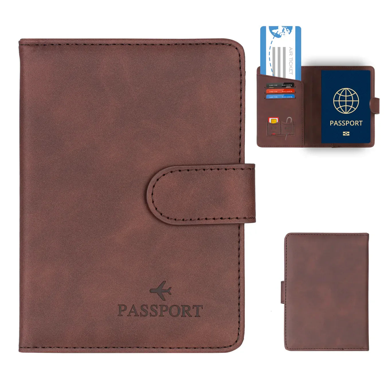 Compact Passport Holder with RFID Protection | Elegant Leather Look for Men & Women
