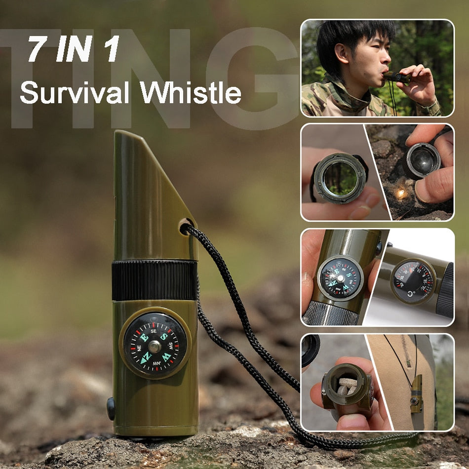 7-in-1 Compact Outdoor Camping Survival Tool