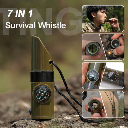7-in-1 Compact Outdoor Camping Survival Tool