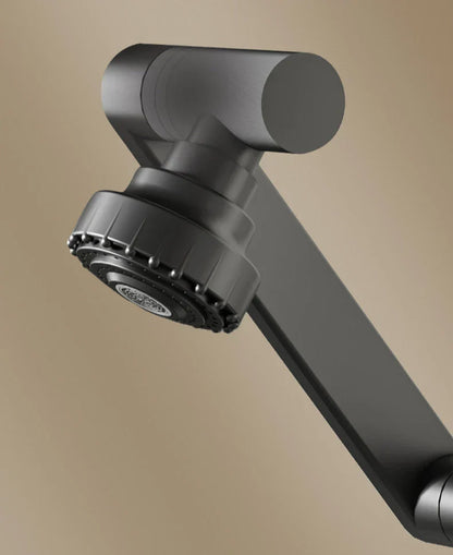 Two-Hole Basin Mixer Faucet with 360° Swivel for Hot and Cold Water