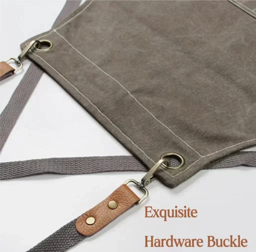 Adjustable Unisex Chef Apron with Pockets – Durable Canvas Workwear