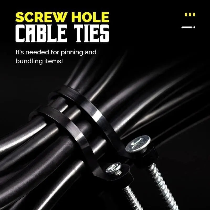 Secure Cable Ties with Screw Hole - 200mm | Durable & Heat Resistant | Up to 22 kg Load Capacity | Pack of 100