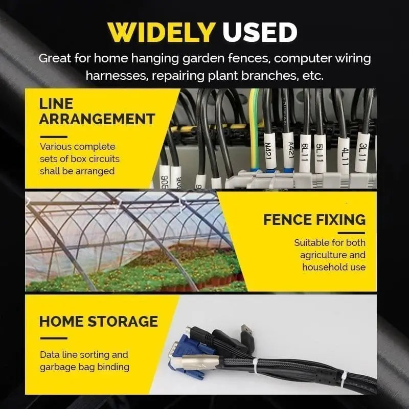 Secure Cable Ties with Screw Hole - 200mm | Durable & Heat Resistant | Up to 22 kg Load Capacity | Pack of 100
