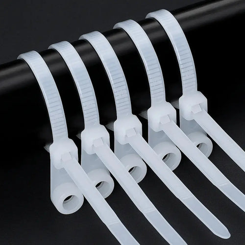 Secure Cable Ties with Screw Hole - 200mm | Durable & Heat Resistant | Up to 22 kg Load Capacity | Pack of 100