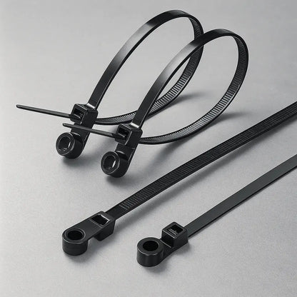 Secure Cable Ties with Screw Hole - 200mm | Durable & Heat Resistant | Up to 22 kg Load Capacity | Pack of 100
