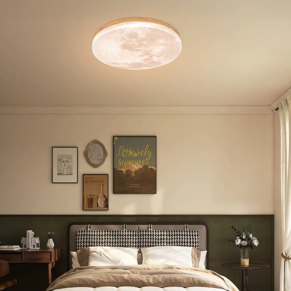 Round Moon Ceiling Light - Soft Ambient Illumination for Indoors