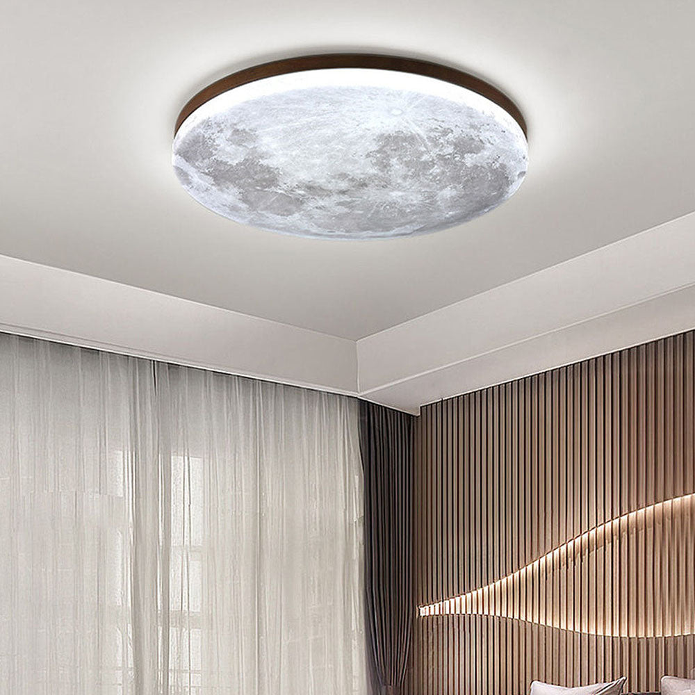 Round Moon Ceiling Light - Soft Ambient Illumination for Indoors