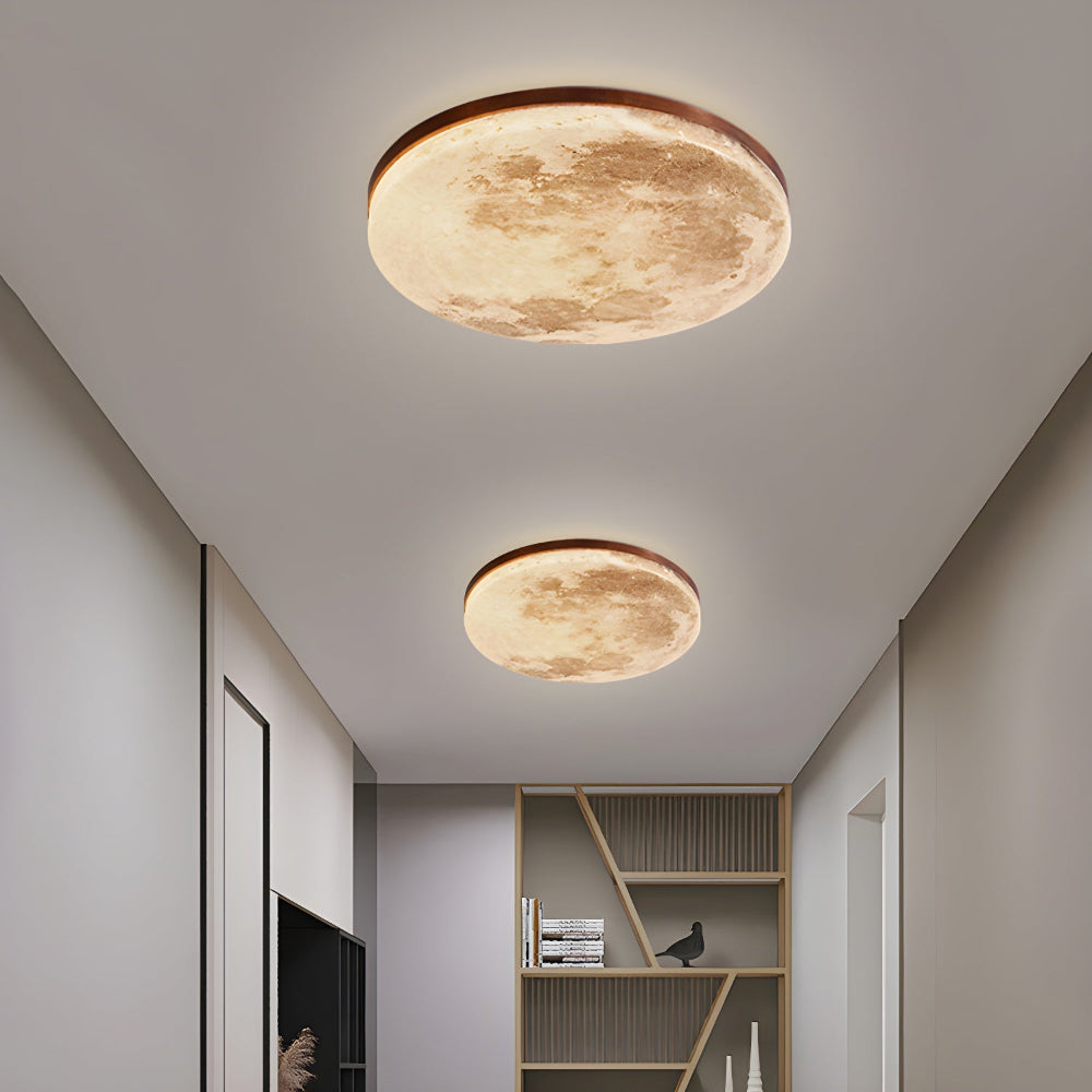 Round Moon Ceiling Light - Soft Ambient Illumination for Indoors