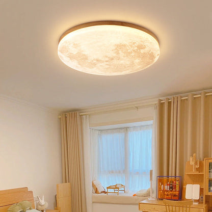 Round Moon Ceiling Light - Soft Ambient Illumination for Indoors